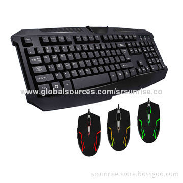 Gaming Keyboard and Gaming Light 6d Mouse Combo, OEM/ODM, Supper Fine Quality For Internet Bar